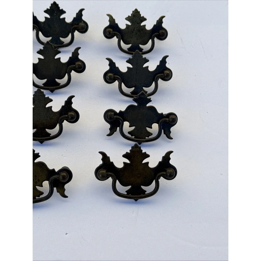 16 Vintage Batwing Drawer Pulls Antique Brass Chippendale Style Furniture Hardwa